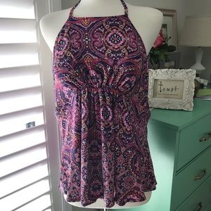 Maternity High Neck Tankini Top